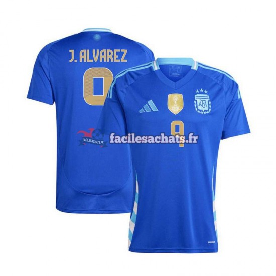 Maillot Argentine Julian Alvarez 9 Copa America 2024 Extérieur Homme MC