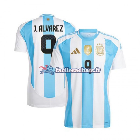 Maillot Argentine Julian Alvarez 9 Copa America 2024 Domicile Homme MC