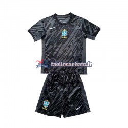 Maillot Brésil Copa America 2024 Gardien Noir Extérieur Enfant MC