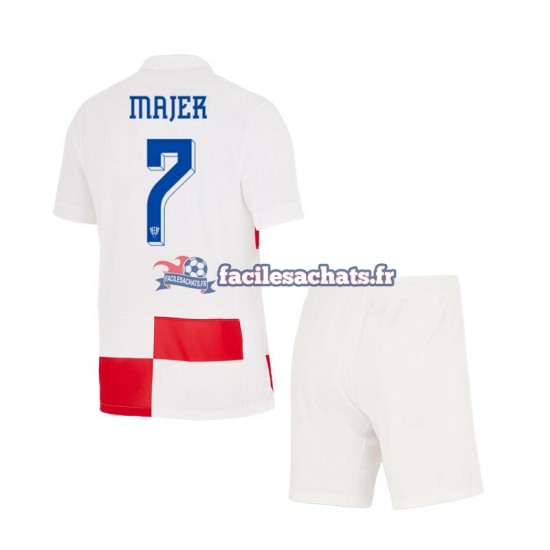 Maillot Croatie Lovro Majer 7 Euro 2024 Domicile Enfant MC