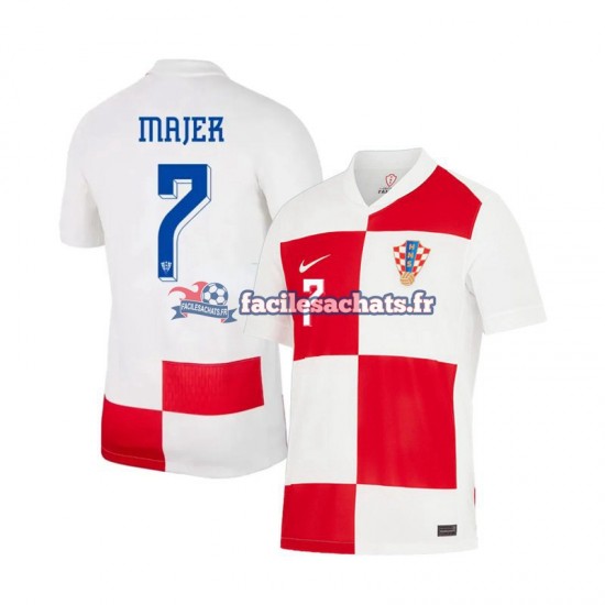 Maillot Croatie Lovro Majer 7 Euro 2024 Domicile Homme MC