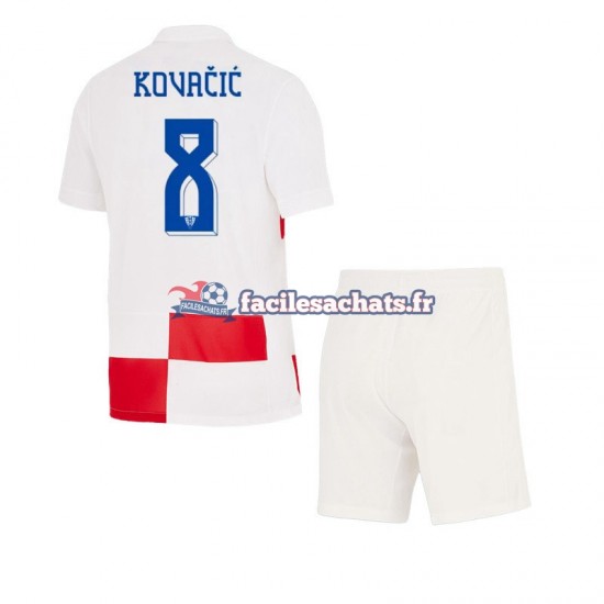 Maillot Croatie Mateo Kovacic 8 Euro 2024 Domicile Enfant MC