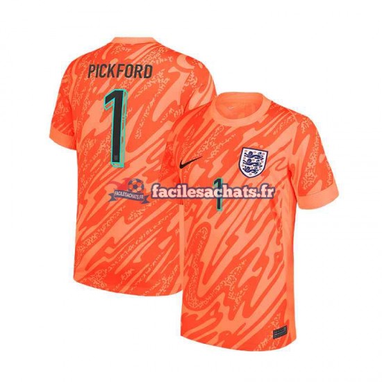 Maillot Angleterre Pickford 1 Euro 2024 Gardien Orange Domicile Homme MC