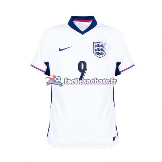 Maillot Angleterre Harry Kane 9 Euro 2024 Blanc Domicile Homme MC