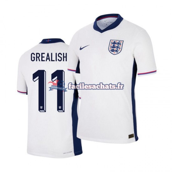 Maillot Angleterre Jack Grealish 11 Euro 2024 Domicile Homme MC