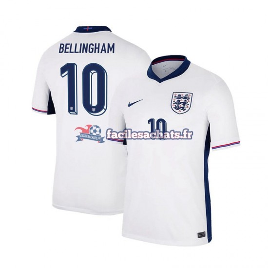 Maillot Angleterre Jude Bellingham 10 Euro 2024 Blanc Domicile Homme MC