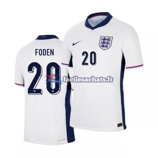 Maillot Angleterre Phil Foden 20 Euro 2024 Domicile Homme MC