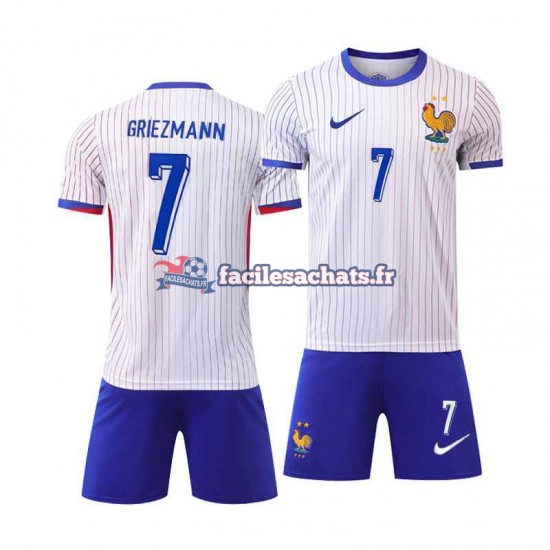 Maillot France Antoine Griezmann 7 Euro 2024 Extérieur Enfant MC