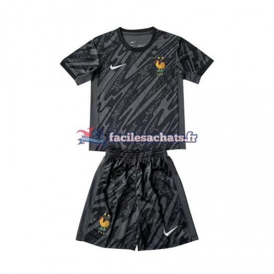 Maillot France Euro 2024 Gardien Noir Extérieur Enfant MC