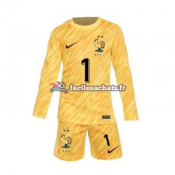 Maillot France Hugo Lloris 1 Euro 2024 Gardien Jaune Domicile Enfant ML