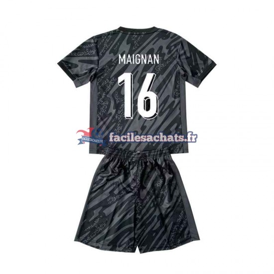 Maillot France Mike Maignan 16 Euro 2024 Gardien Noir Extérieur Enfant MC