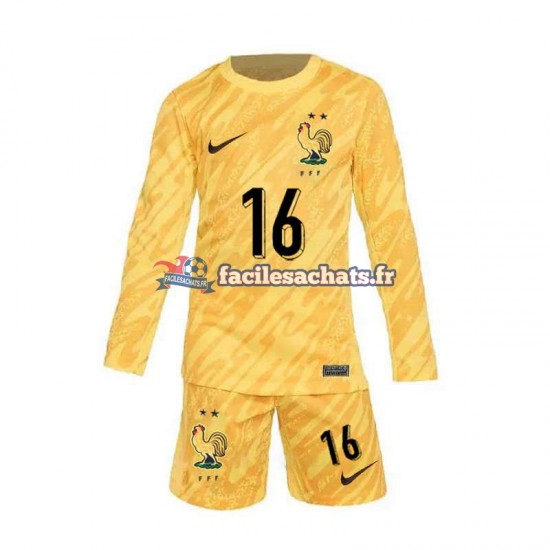 Maillot France Mike Maignan 16 Euro 2024 Gardien Jaune Domicile Enfant ML