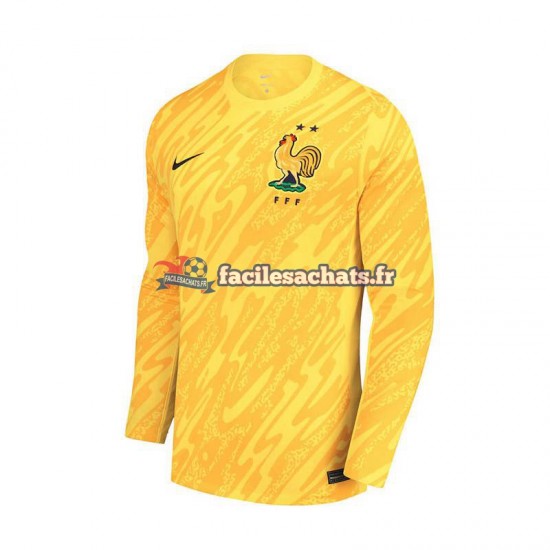 Maillot France Euro 2024 Gardien Jaune Domicile Homme ML