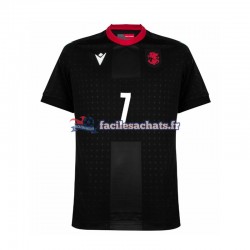 Maillot Georgia Kvaratskhelia 7 Euro 2024 Noir Extérieur Homme MC