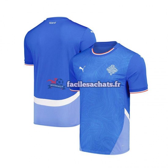 Maillot Islande 2024 Bleu Domicile Homme MC