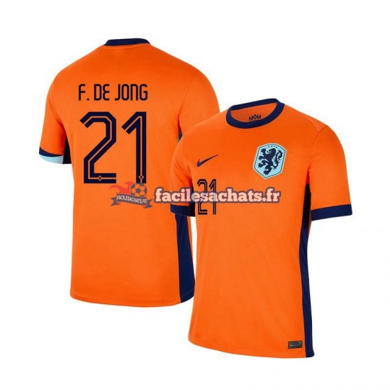 Maillot Pays-Bas Frenkie de Jong 21 Euro 2024 Domicile Homme MC