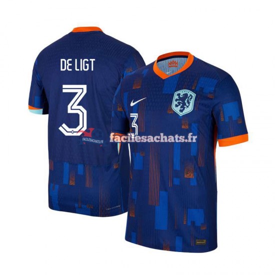 Maillot Pays-Bas Matthijs de Ligt 3 Euro 2024 Extérieur Homme MC