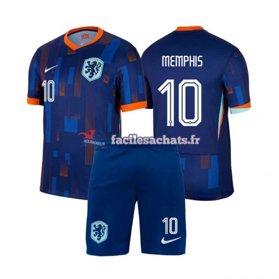 Maillot Pays-Bas Memphis Depay 10 Euro 2024 Extérieur Enfant MC