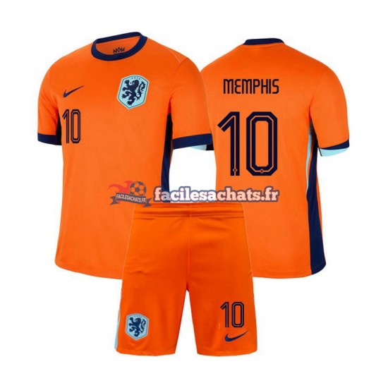 Maillot Pays-Bas Memphis Depay 10 Euro 2024 Domicile Enfant MC