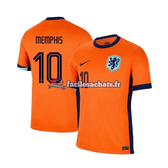 Maillot Pays-Bas Memphis Depay 10 Euro 2024 Domicile Homme MC