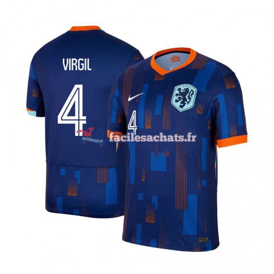 Maillot Pays-Bas Virgil van Dijk 4 Euro 2024 Extérieur Homme MC