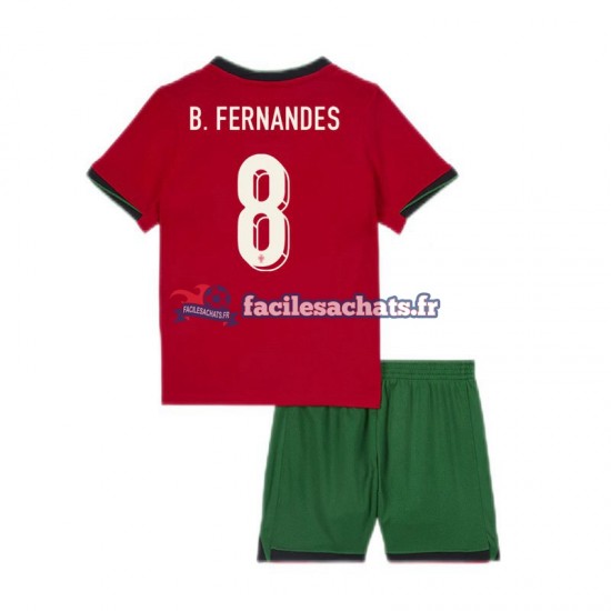 Maillot Portugal Bruno Fernandes 8 Euro 2024 Domicile Enfant MC