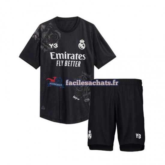 Maillot Real Madrid Y3 2023-2024 Gardien Noir 4ème Enfant MC