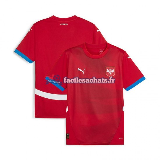 Maillot Serbie Euro 2024 Rouge Domicile Homme MC