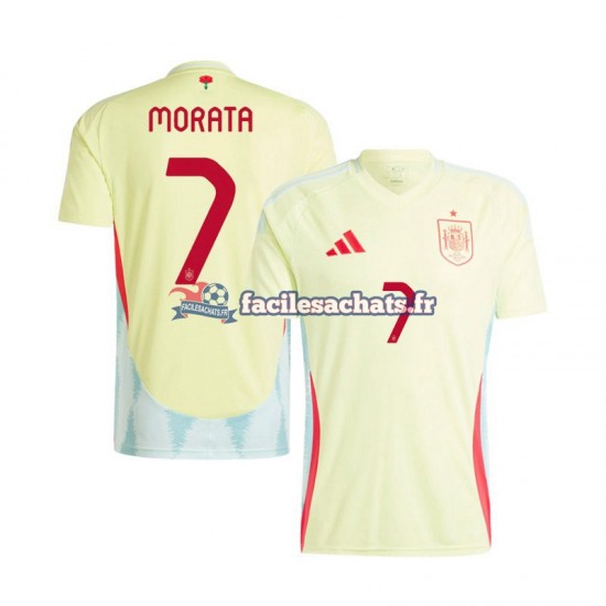 Maillot Espagne Alvaro Morata 7 Euro 2024 Extérieur Homme MC