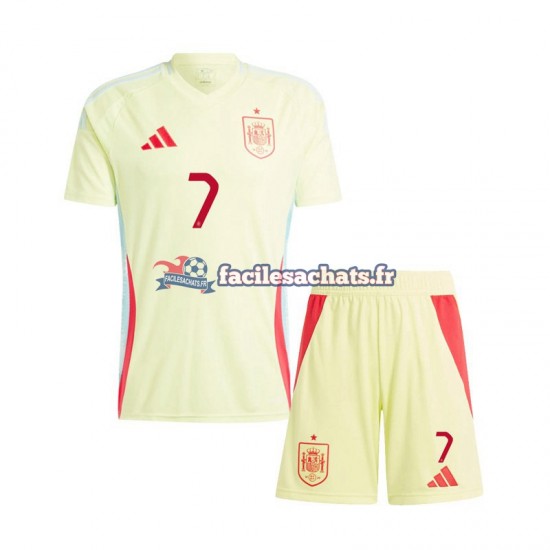 Maillot Espagne Alvaro Morata 7 Euro 2024 Extérieur Enfant MC