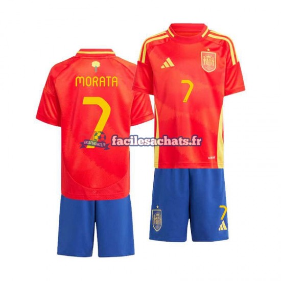 Maillot Espagne Alvaro Morata 7 Euro 2024 Domicile Enfant MC