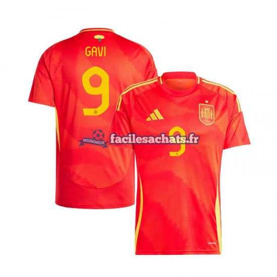 Maillot Espagne Gavi 9 Euro 2024 Domicile Homme MC