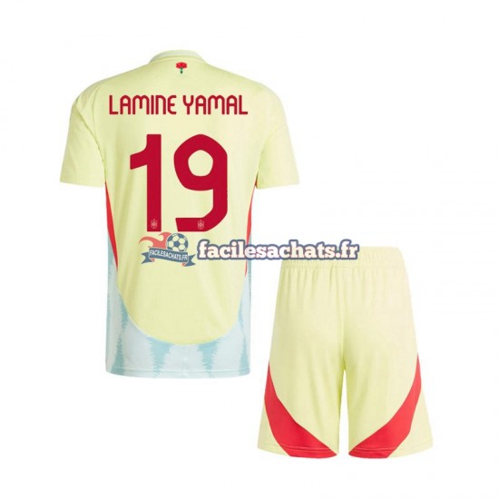 Maillot Espagne Lamine Yamal 19 Euro 2024 Extérieur Enfant MC