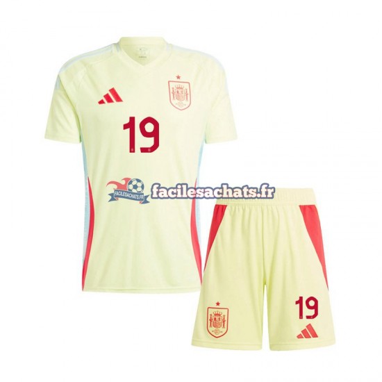 Maillot Espagne Lamine Yamal 19 Euro 2024 Extérieur Enfant MC