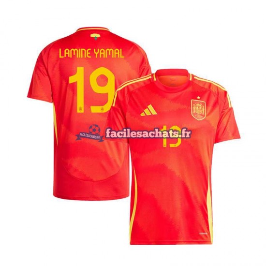 Maillot Espagne Lamine Yamal 19 Euro 2024 Domicile Homme MC