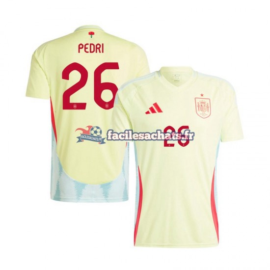 Maillot Espagne Pedri 26 Euro 2024 Extérieur Homme MC