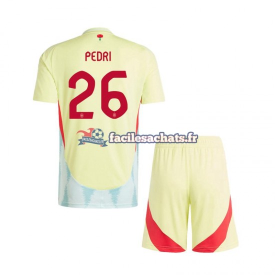 Maillot Espagne Pedri 26 Euro 2024 Extérieur Enfant MC