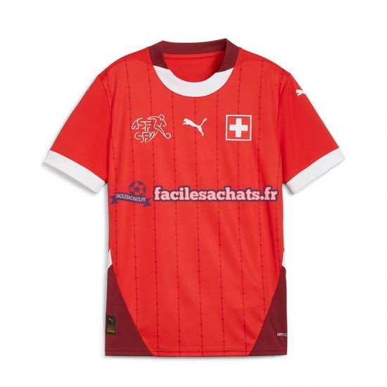 Maillot Suisse Euro 2024 Rouge Domicile Homme MC