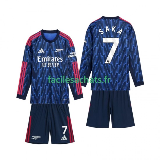 Maillot Arsenal Saka 7 2025-2026 Extérieur Enfant ML