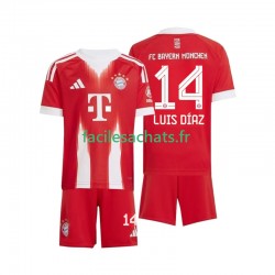 Maillot Bayern Munich Luis Diaz 14 2025-2026 Domicile Enfant MC