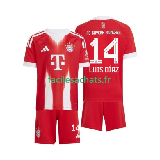 Maillot Bayern Munich Luis Diaz 14 2025-2026 Domicile Enfant MC