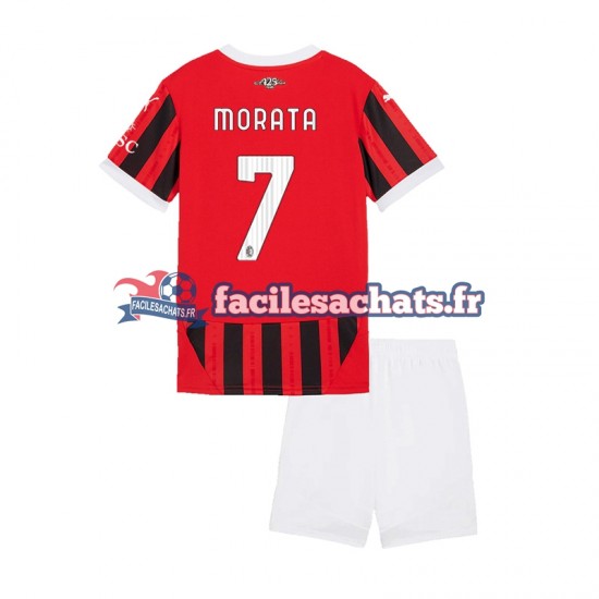 Maillot AC Milan Alvaro Morata 7 2024-2025 Domicile Enfant MC