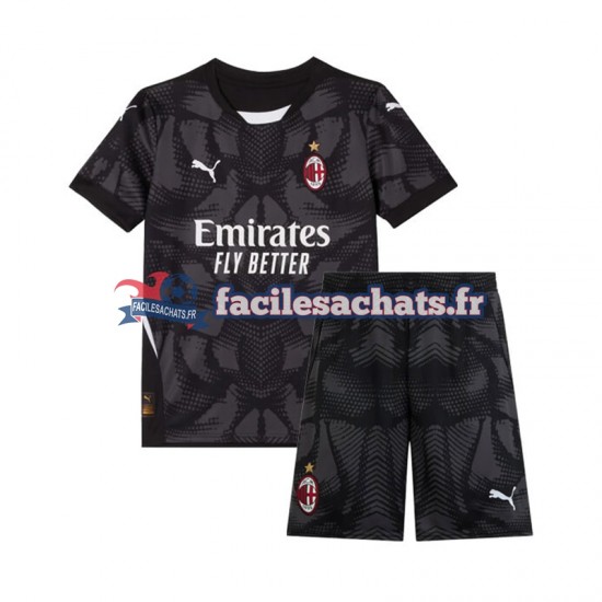 Maillot AC Milan 2024-2025 Gardien Noir Domicile Enfant MC