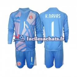 Maillot Costa Rica Keylor Navas 1 2024 Gardien Bleu Domicile Enfant ML