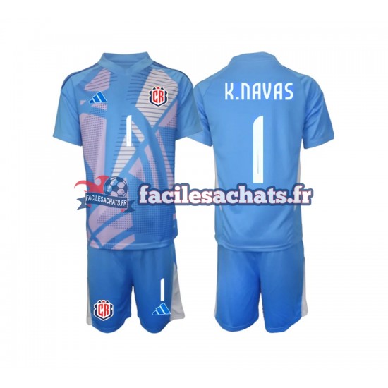 Maillot Costa Rica Keylor Navas 1 2024 Gardien Bleu Domicile Enfant MC