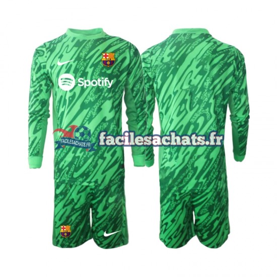 Maillot FC Barcelone 2024-2025 Gardien Vert Domicile Enfant ML