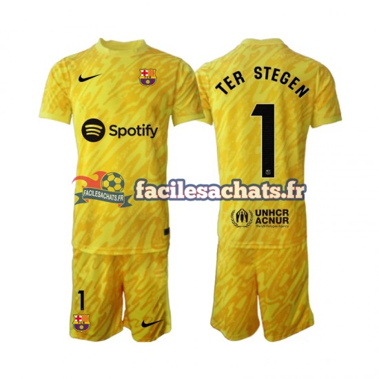 Maillot FC Barcelone Ter Stegen 1 2024-2025 Gardien Extérieur Enfant MC