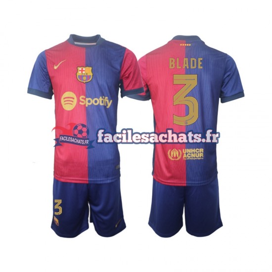 Maillot FC Barcelone UCL Font Blade 3 2024-2025 Domicile Enfant MC