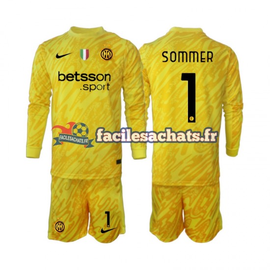 Maillot Inter Milan Yann Sommer 1 2024-2025 Gardien Extérieur Enfant ML