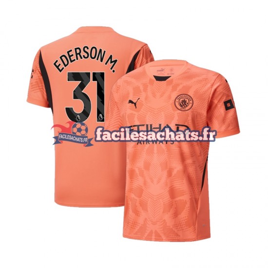 Maillot Manchester City Ederson Moraes 31 2024-2025 Gardien Extérieur Homme MC